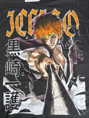 BLEACH Ichigo Kurosaki Portrait T-Shirt BoxLunch Exclusive Grey XL NWT Anime
